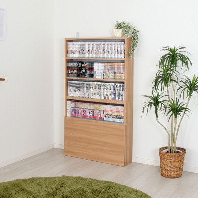 薄型　木製コミックラック(ナチュラル) ELC-7919MN【配送不可地域：沖縄県】