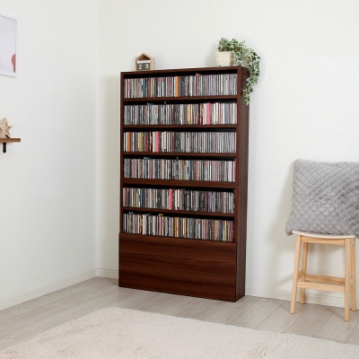 薄型 木製CDラック(ブラウン) ELC-7919CB