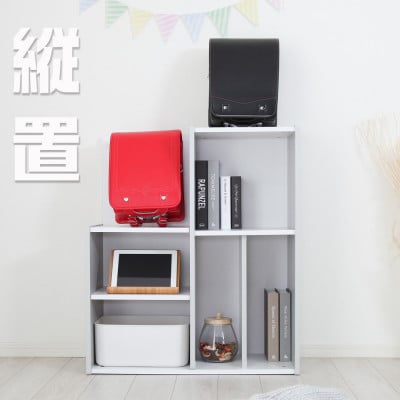 シックでおしゃれなキッズルームシリーズ　ランドセルラック　グレー/ホワイト　 MIC-35RAW