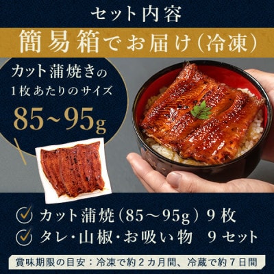 浜名湖・うなぎのたなかのふっくら柔らか♪国産うなぎカット蒲焼(中)9枚※合計765g程度【配送不可地域：離島】