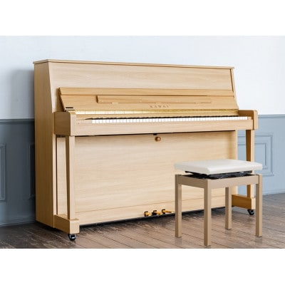 【ピアノ】カワイ KAWAI の新品アップライトピアノNF-15(ライトオーク色)【配送不可地域：離島・沖縄県】