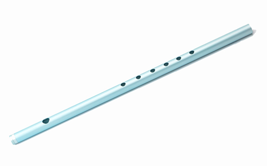 洒楽斎「SYARAKUSAI」アルミ製横笛(水色　つや消し)