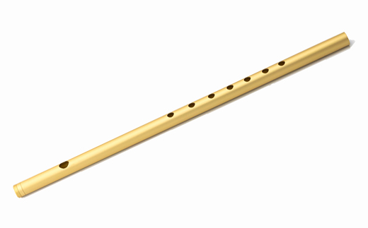 洒楽斎「SYARAKUSAI」アルミ製横笛(ゴールド　つや消し)