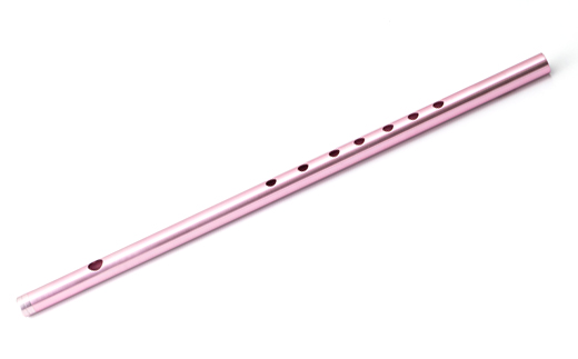 洒楽斎「SYARAKUSAI」アルミ製横笛(ピンク　つやあり)