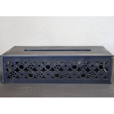 【インダストリアル】アイアンサーキュラーティッシュケース (ボックスタイプ)