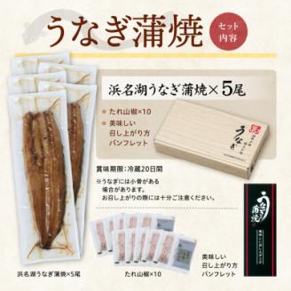 浜名湖産 うなぎ蒲焼 5尾入り【配送不可地域：離島】