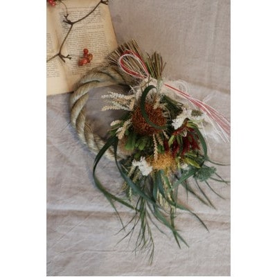 生花のしめ飾り　正月飾り　