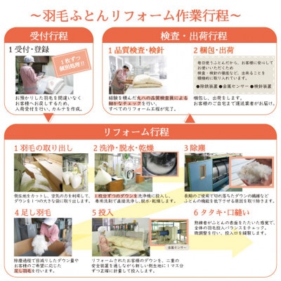 丸八真綿 ザブザブ羽毛布団リフォーム　ダブル→ダブル　1枚