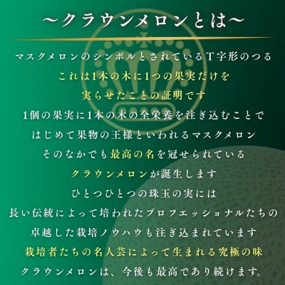 【組合直送】【白箱】静岡が誇る温室高級マスクメロン「クラウンメロン」1玉(約1.3kg)9月～2月
