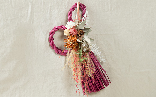 年中飾れるお正月しめ縄飾り(ドライフラワー)