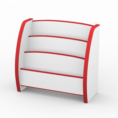 知育家具シリーズ　えほんたて　65cm幅(レッド)　PS-65MR