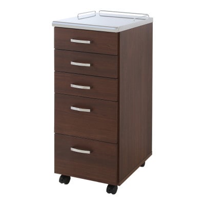 ステンレス天板キッチンワゴン(ブラウン)　STM-35SB