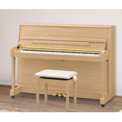【ピアノ】カワイ KAWAI の新品アップライトピアノNF-15(ライトオーク色)【配送不可地域：離島・沖縄県】