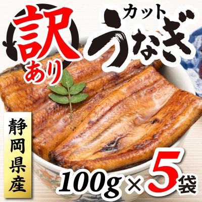 【訳あり】静岡県産 うなぎ蒲焼 カット 100g×5パック 計500g (タレ・山椒付き) 国産【配送不可地域：離島】