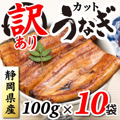 【訳あり】静岡県産 うなぎ蒲焼 カット 100g×10パック 計1kg(タレ・山椒付き)国産【配送不可地域：離島】