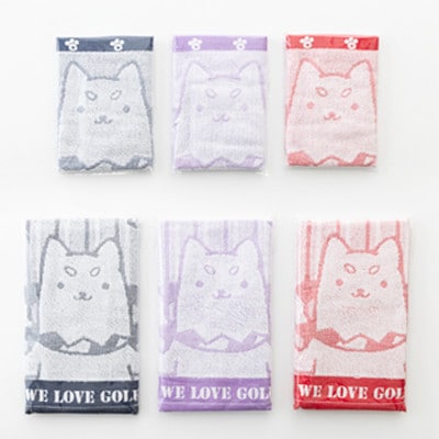 しっぺいフェイスタオル＆ハンドタオル各3色(レッド・ネイビー・パープル) Bセット