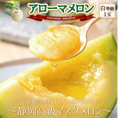 【通年出荷】アローマメロン　1玉入【静岡高級マスクメロン】【配送不可地域：離島・北海道・沖縄県】