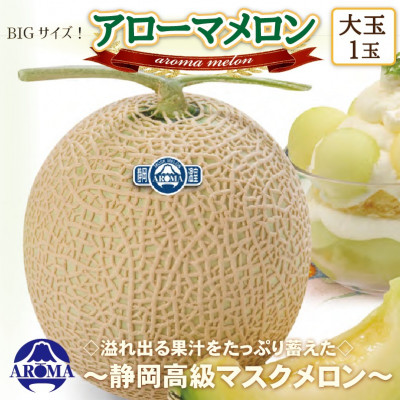 【通年出荷】アローマメロン(大玉)　1玉入【静岡高級マスクメロン】【配送不可地域：離島・北海道・沖縄県】