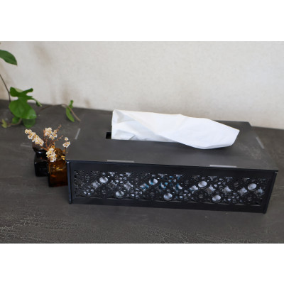 【インダストリアル】アイアンサーキュラーティッシュケース (ボックスタイプ)