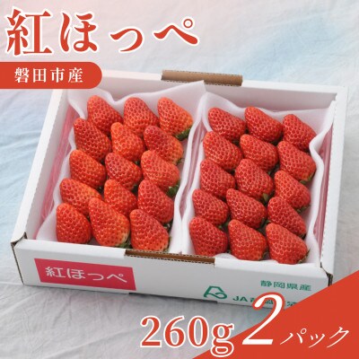 【2027年先行受付】静岡県磐田市 いちご 紅ほっぺ 約260g×2パック【配送不可地域：離島・北海道・沖縄県】
