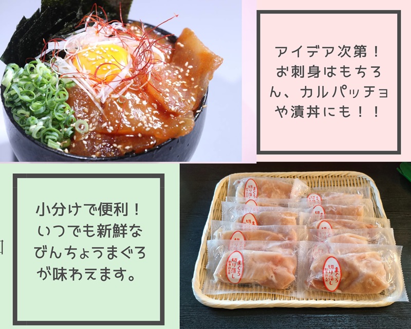 a10-1138　びんちょうまぐろの切落し生食用10Pセット
