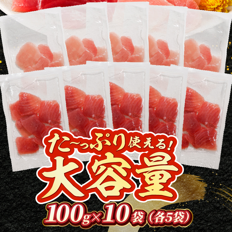 a10-924　天然鮪 焼津 キハダマグロ ビンチョウマグロ 計1kg 