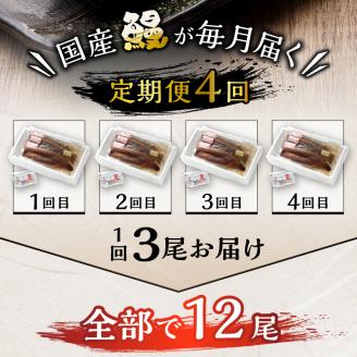 b100-058　【定期便4回】 鰻 長焼き【定期便】