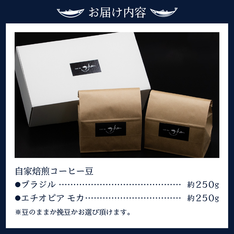 a15-682　自家焙煎コーヒー豆2種 約500g