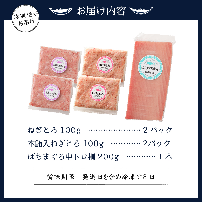 a11-042　まぐろ 中トロ ねぎとろ 焼津 マグロ 詰合せ セット S3