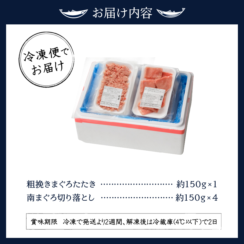 a12-039　南鮪赤身+粗挽ねぎとろセット約750g　マルコ水産
