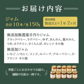 a16-036　無添加無農薬手作りジャム10本セット