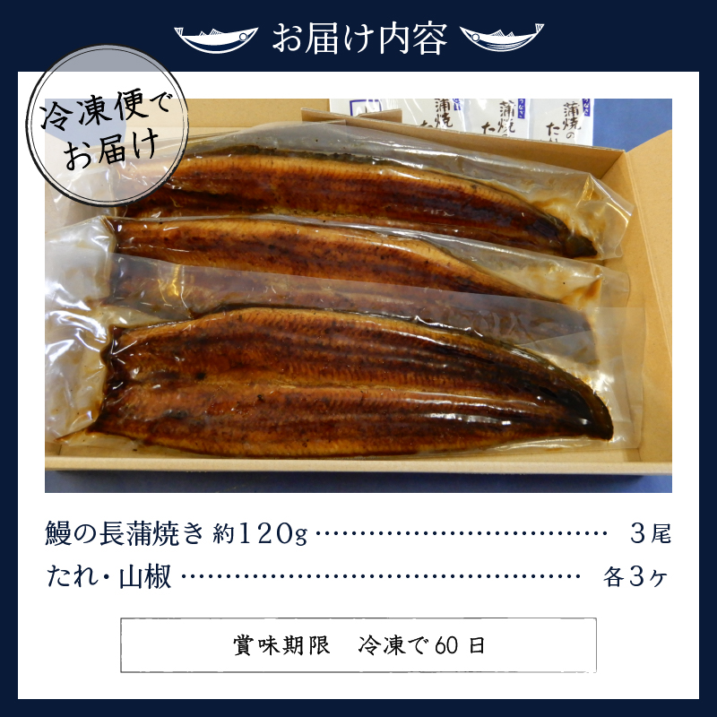 a29-002　鰻 の 長蒲焼き 3尾 詰合せ