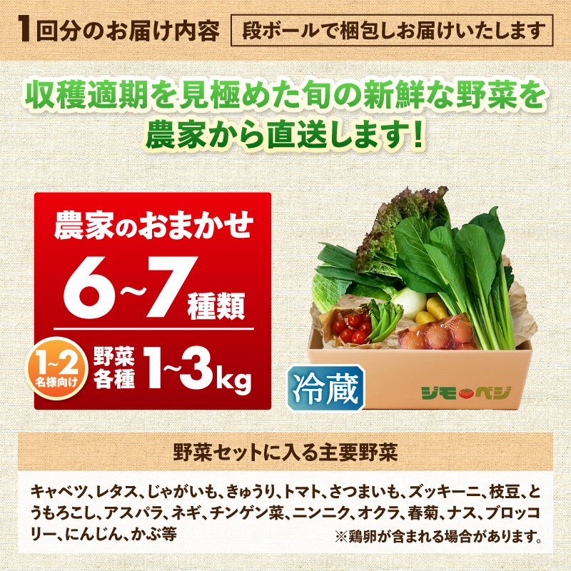 a45-014　【定期便 全6回】ジモベジ 野菜 ハーフセット