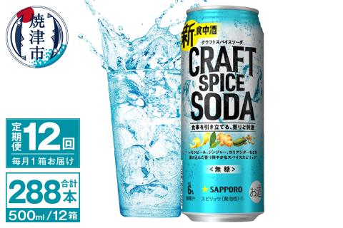 T0078-1712　【定期便12回】サッポロ クラフトスパイスソーダ 500ml×24本