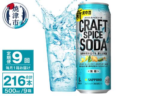 T0078-1709　【定期便9回】サッポロ クラフトスパイスソーダ 500ml×24本