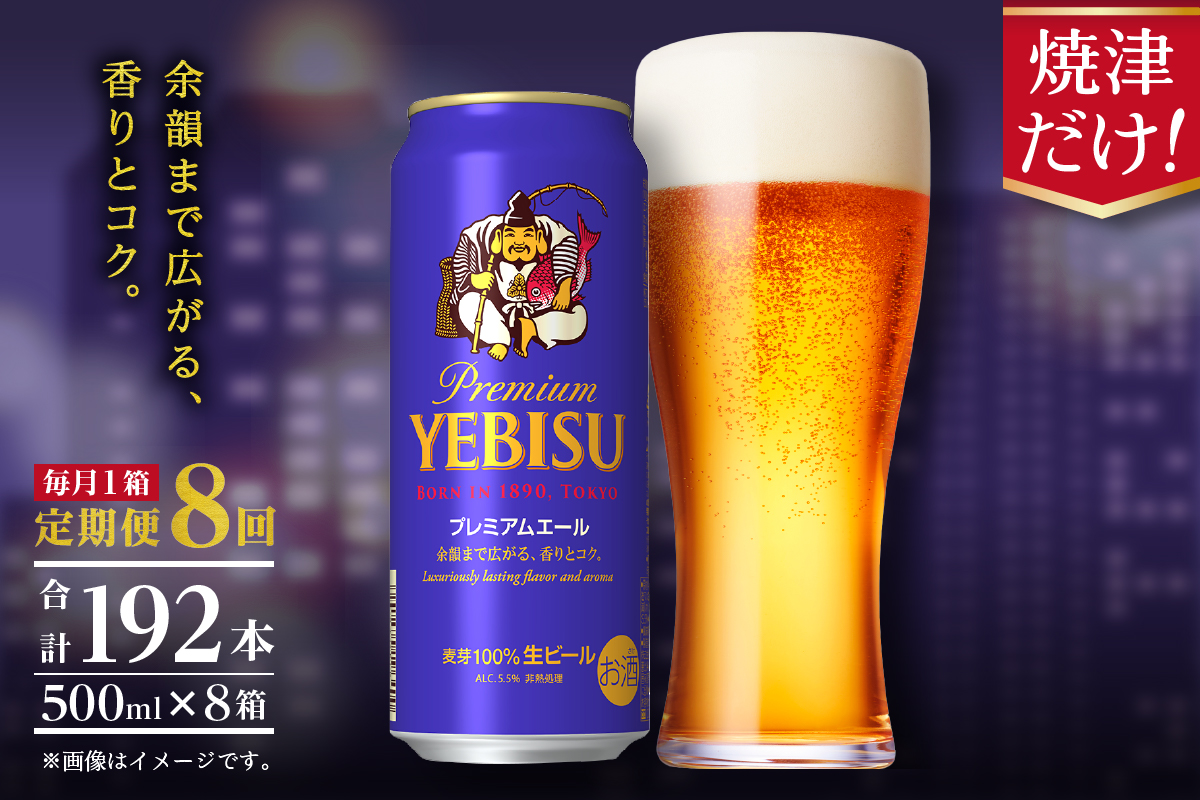 T0093-2208　【定期便8回】エビスプレミアムエール500ml缶×1箱（24本）