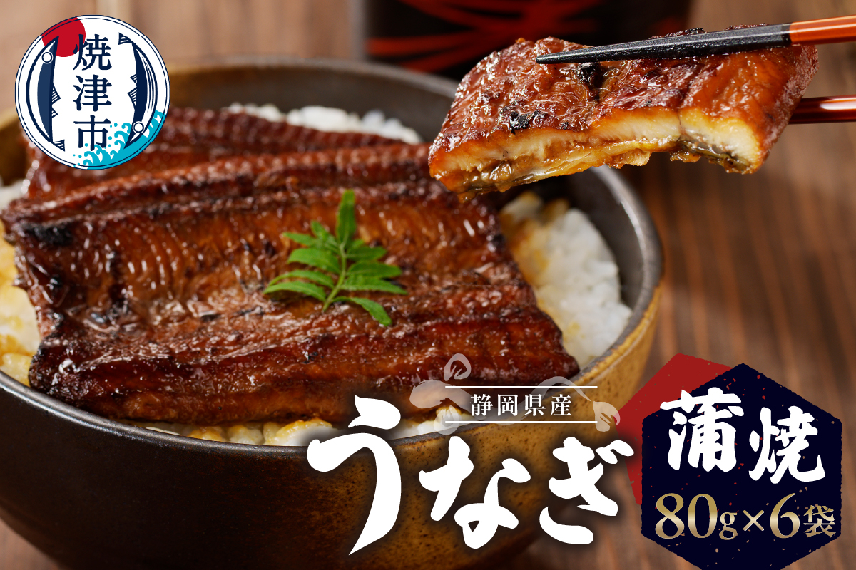 a27-011　静岡県産 うなぎ 蒲焼 真空 パック 80g×6