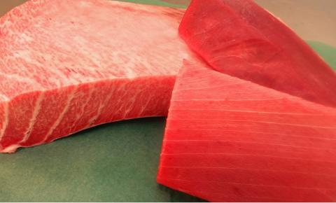 a45-002 『鮪の魚二』天然本鮪大トロ中トロ赤身約800gセット