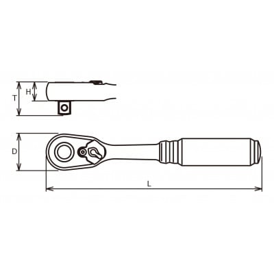 Ko-ken Z-EAL 3/8SQ ラチェットハンドル 3725ZB(プッシュボタン式)【配送不可地域：離島・沖縄県】