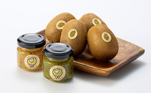 5881　キウイ＆ジャム　掛川産グリーンキウイ4個・キウイジャム×2個(ギフト箱入り)【配送不可地域：離島・北海道・沖縄県・四国・九州】