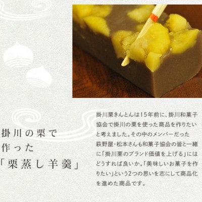 萩野屋 掛川栗の 栗きんとん×6個 栗蒸し羊羹×1本 詰め合わせ【配送不可地域：離島・北海道・沖縄県・四国・九州】