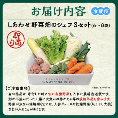 しあわせ野菜畑のシェフSセット　(訳あり規格外の有機野菜を一部使用)【配送不可地域：離島・北海道・沖縄県・四国・九州】
