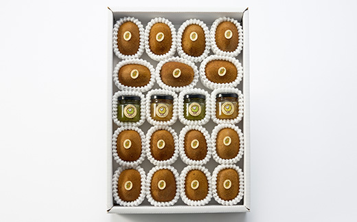 5886　キウイ＆ジャム　掛川産グリーンキウイ14～16個・キウイジャム×4個(ギフト箱入り)【配送不可地域：離島・北海道・沖縄県・四国・九州】