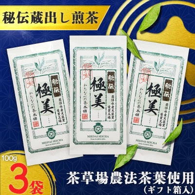 深蒸し掛川茶「極美」100g×3袋セット【配送不可地域：離島・沖縄県】