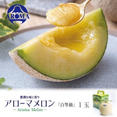 【通年出荷】アローマメロン(白等級) 1玉入【配送不可地域：離島・北海道・沖縄県】