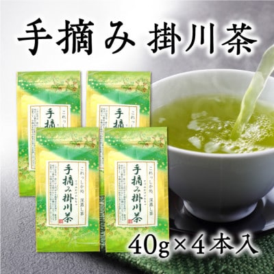 天皇杯を受賞した掛川中央茶業で製造した希少な手摘み掛川茶4袋セット【配送不可地域：離島・沖縄県】