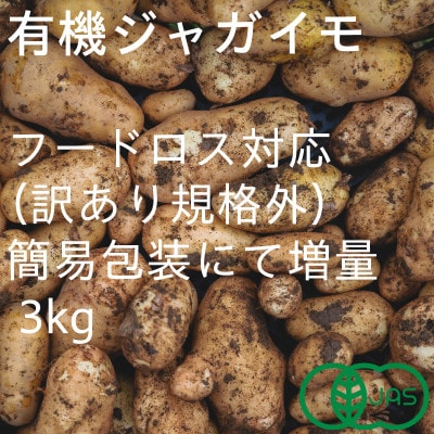 【フードロス対応・規格外】有機ジャガイモ 3kg　訳あり    季節限定(12～3月発送)【配送不可地域：離島・北海道・沖縄県】