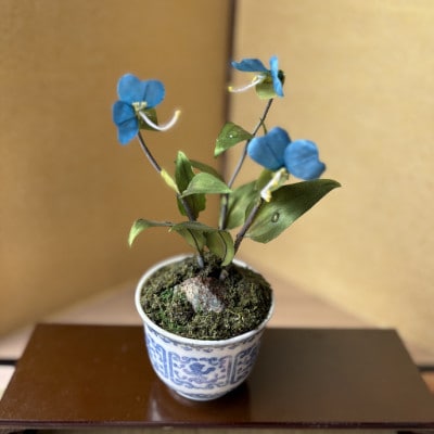 【夏　つゆ草】四季を彩る創作草もの盆栽(工芸品)～工房椿【配送不可地域：離島・北海道・沖縄県】