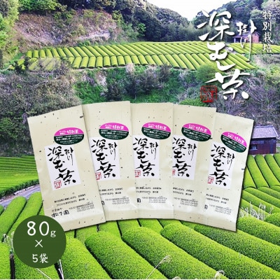 特別栽培-掛川深蒸し茶　80g×5袋セット【配送不可地域：離島・沖縄県】