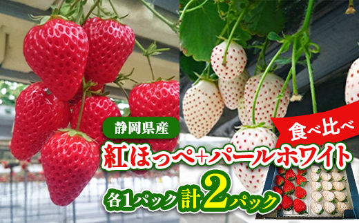 静岡県産いちご　赤＆白イチゴ　食べ比べ2パック【配送不可地域：離島・北海道・沖縄県・東北・中国・四国・九州】